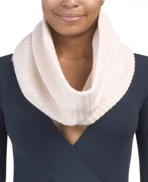 NWT Joie Cream Marica Wool Cashmere Infinity Cowl Neck Scarf Snood Soft Camel thumbnail 1