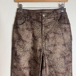 12th Tribe Womens After Hours Coated Leopard Pants Small thumbnail 4