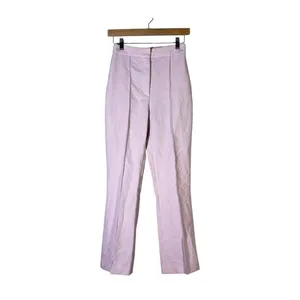 Zara Tailored High‎ Rise Trousers Womens XS Pink Minimalist Chic thumbnail 2