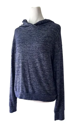 Gap Dark Blue Heather Relaxed Fit Hooded Sweatshirt thumbnail 1