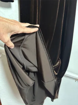 Vintage Moda Brown Velvet Long Sleeve Maxi Dress Chic 70s Mod Classic Goth Fall thumbnail 5