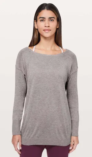 Lululemon Full Extension Sweater Heathered Dark Chrome Size 8 thumbnail 1