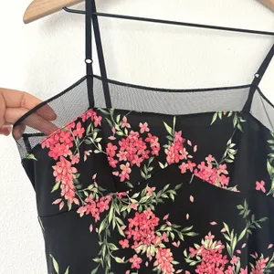 Vintage Y2K USA Made BCBG Floral Slip Dress Mesh Detail Sz M Fairy Boho Pink thumbnail 6