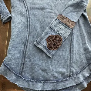 Free People You Don't Own Me Henley Thermal Sweater M boho thumbnail 8