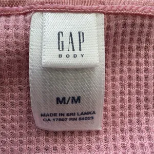 Vintage Y2K GAP Body Pink Waffle Knit Lace Cami‎ Top Medium Coquette thumbnail 9