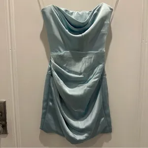 House of CB ‘Odelle’ Ocean Blue Strapless Mini Dress NWOT thumbnail 2