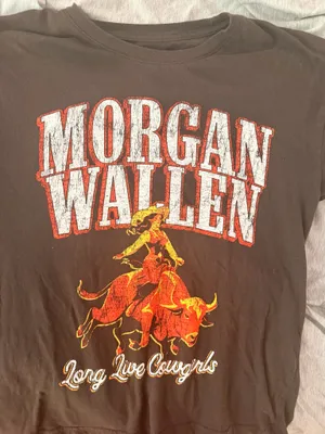 morgan wallen tour shirt Brown Size L thumbnail 1