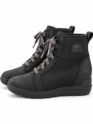 SOREL Evie II NW Lace Waterproof Wedge Boots Black Women’s 7.5 NL5024-010 thumbnail 3