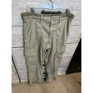 American Eagle Women Olive Green Stretch Cargo Pants Straight Leg Size 10 Reg thumbnail 3
