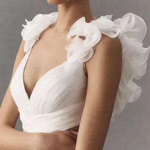 Mac Duggal 67911 Ruffled Tiered Cut Out Chiffon Gown Dress White 6 thumbnail 5