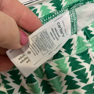 Carters Christmas tree‎ pajama set long sleeve pants women's size XS green white thumbnail 5