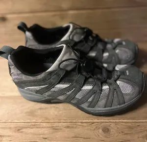 Merrell - Gray Suede Hiking Shoes - Bungee Laces - Women's Size 7 thumbnail 1