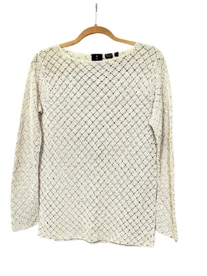MAG Gold Knit Oversized Boatneck Sweater Sz XS thumbnail 3