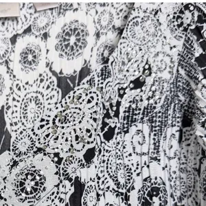 Avenue Blouse 30/32 Black White Whimsigoth Rhinestone Pleated Bell Sleeve Tunic thumbnail 6