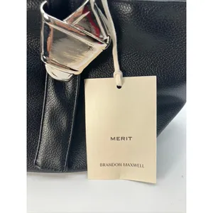 MERIT‎ Brandon Maxwell Black Leather Mini Tote Handbag with Dust Bag New thumbnail 3