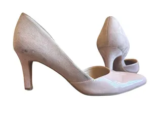 Naturalizer Blush Pink Patent and Suede Mid Heels thumbnail 1