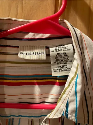 White Stag Multicolor Striped Sleeveless Button-Down Top thumbnail 2