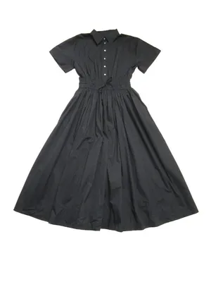 NWT J.Crew Elena Shirt-Dress Midi in Black Solid Cotton Shirtdress 10 thumbnail 5