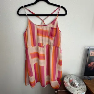 Roxy Womens‎ Pink Orange Geometric Stripe Empire Waist Sundress 470224 Small thumbnail 4