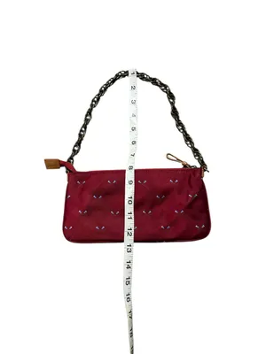 J.Crew Red Canvas Wristlet with Chain Handle – Small Bag. thumbnail 5