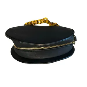 Anthropologie Women's Round‎ Black Chain Shoulder Bag thumbnail 3