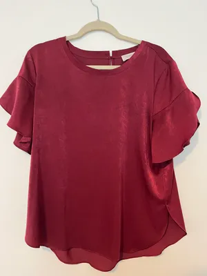 Loft Maroon Blouse thumbnail 2