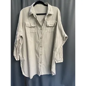 oversized corduroy shirt-tunic Long Sleeve Button Up Medium B75 thumbnail 2