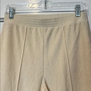 Aerie TWO PIECE SET Cream Women's velour Flare Pants & Jacket size small. thumbnail 6