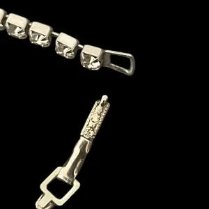 Vintage Estate Silver Clear Rhinestones Necklace Classic Formal thumbnail 10