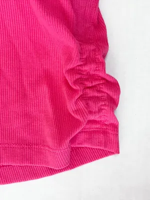 Outdoor Voices Ribbed Built-In Shelf Bra Crop Top - Petunia Pink - Size Large thumbnail 2