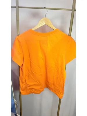 Size M Vintage Brazilian Orange Butterfly Embroidered tee thumbnail 4