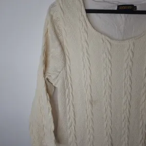 Reborn L Lagenlook Creme Vanilla Sweater Dress L thumbnail 5
