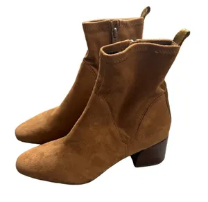 Donald J. Pliner‎ Size 7 Stretch Saddle Suede Brown Boots NWOT thumbnail 1