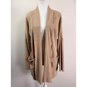 Pact Organic Cotton Airplane Wrap Open Cardigan Sesame Heather XS/S thumbnail 2