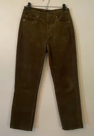 Quince Brown Corduroy Straight Leg Pants Minimalist High Rise Women's size 6 thumbnail 1