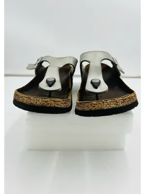 Birkenstock Gizeh Silver Metallic Thong Sandals Womens EUR 39 US 8-8.5 Regular thumbnail 4