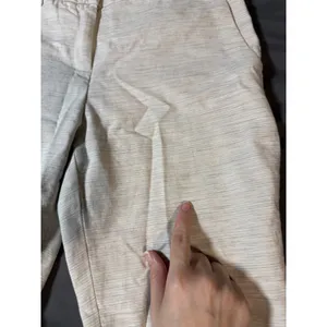 Gap Perfect Trousers Capri Cropped‎ Pants Size 4R Cream Gray Pockets Flat Front thumbnail 2