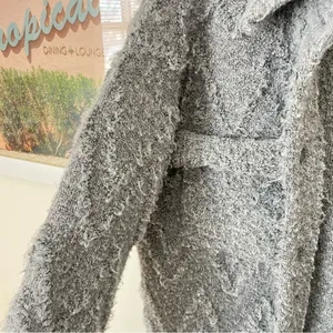 Anthropologie Knit Sweater Coat Shacket in Gray Size Medium Jacket thumbnail 7