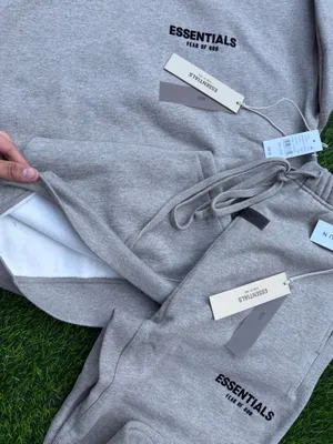Essentials XXS dark oat Set hoodie n sweats Gray thumbnail 5