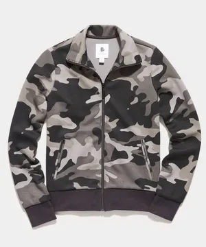 Flint Park Court Jacket Tennis Black Camo Active Organic Cotton Full Zip NWT XL thumbnail 1