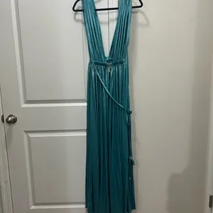 Bronx and Banco Blue Romi Metallic Gown Size Medium $510 thumbnail 5