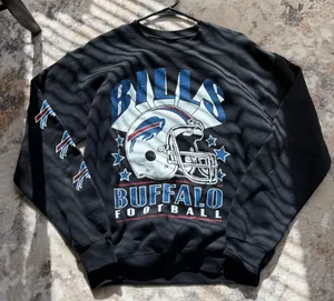 Junk Food Clothing Buffalo Bills Black Graphic Crewneck Sweatshirt thumbnail 2