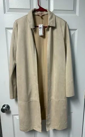 Philosophy Light Beige Suede Trench Coat thumbnail 1
