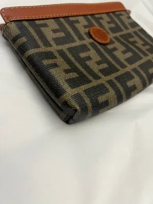 Fendi Zippered Small Wallet/Pouch, Zucca Pattern and Leather Trim thumbnail 8