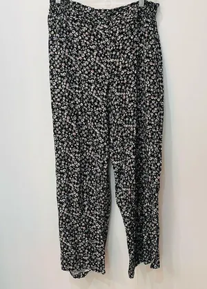 A. Byer black floral gacho pants pull on size XL thumbnail 2