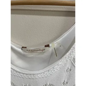 Soft Surroundings White Coastal‎ Crochet Knit Sleeveless Midi Dress Medium thumbnail 4