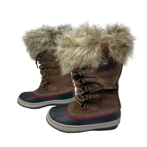 SOREL Joan of Arctic Brown Leather Suede Snow Boots Women 7 Waterproof Faux Fur⁠ thumbnail 4