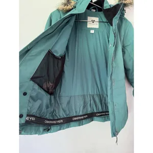 Obermeyer Tuscany II Women's Insulated Ski Jacket Coat Green Fur Trim Size 8 thumbnail 6