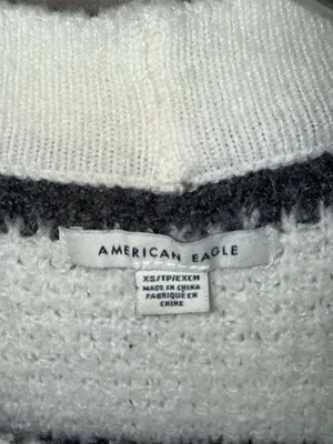 American Eagle Outfitters Crew Neck Waffle Knit Striped Sweater thumbnail 2