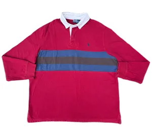 Vintage 90s Polo Ralph Lauren Rugby Red Collared Striped Long Sleeve T-shirt thumbnail 1